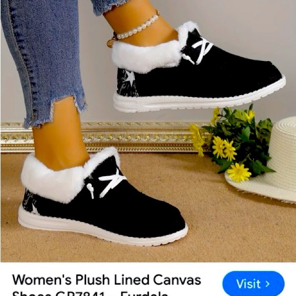 Shoes - Warm Plush Lined Canvas Black